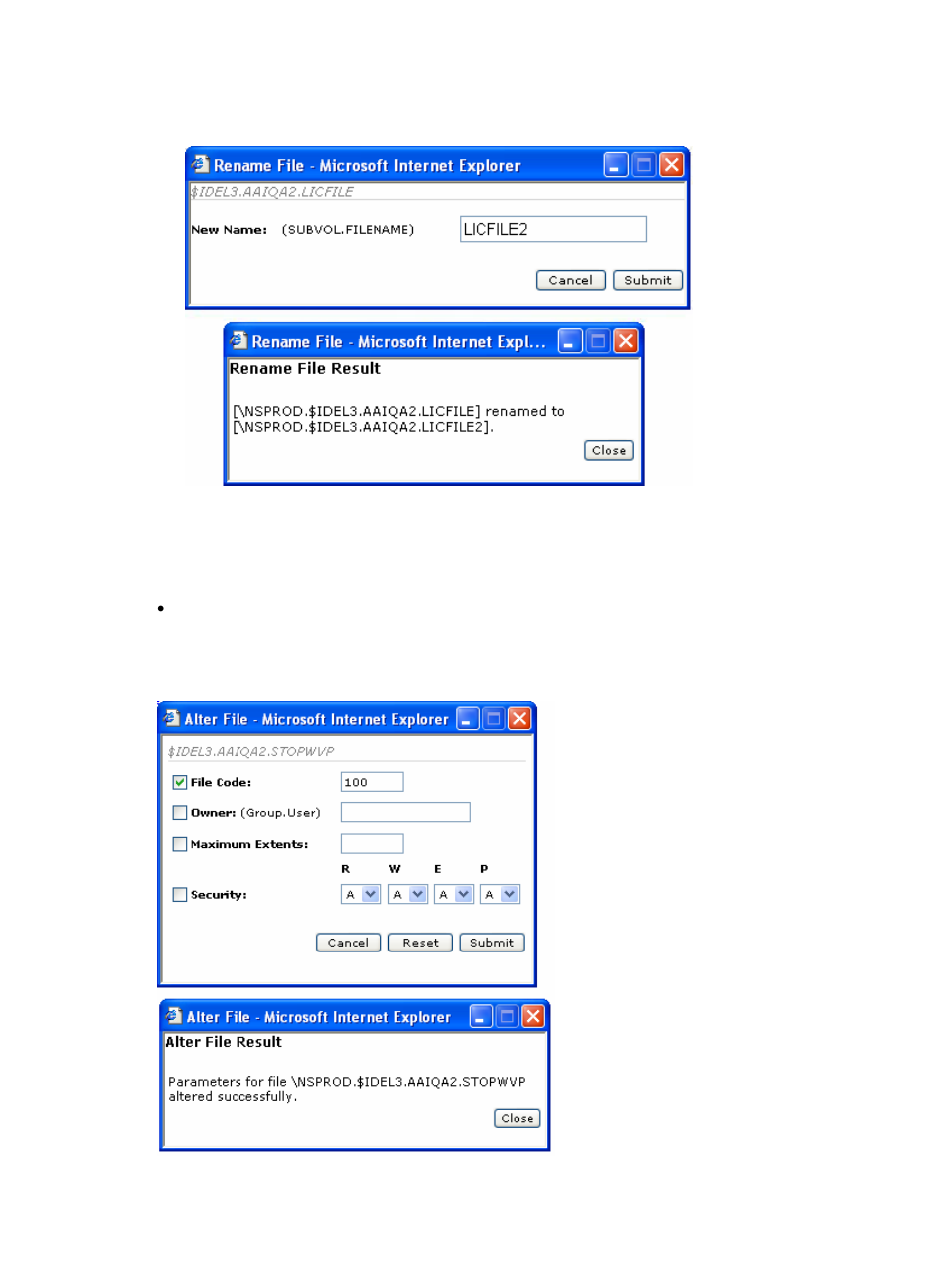 Figure 4-61 command - rename, Figure 4-62 command - alter | HP Integrity NonStop H-Series User Manual | Page 77 / 114