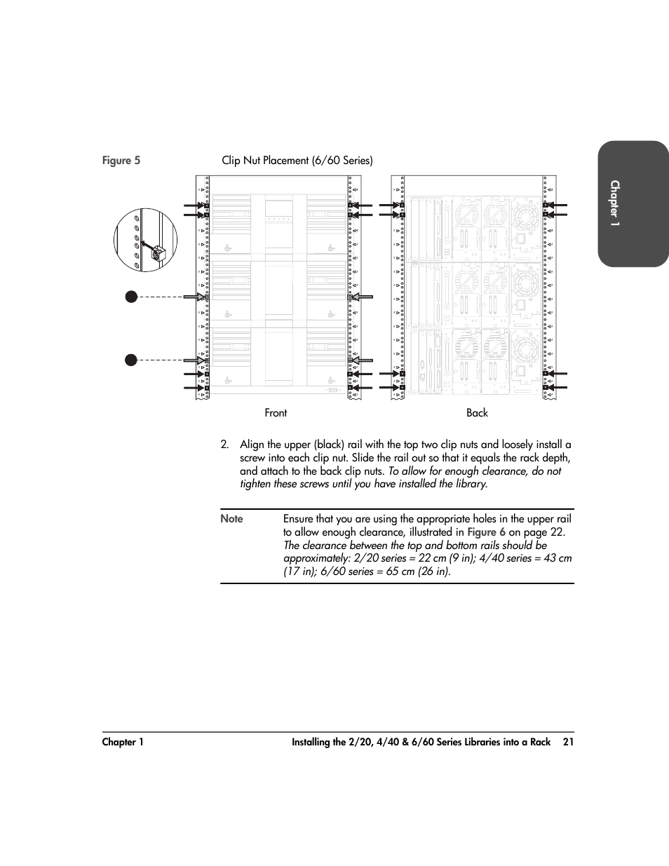 Figure 5, Front back | HP Surestore 10.100 Tape Library User Manual | Page 23 / 238