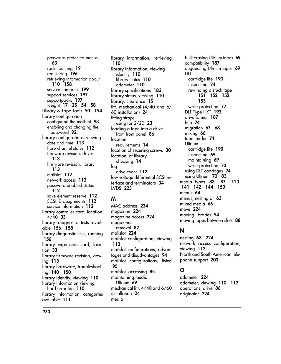 HP Surestore 10.100 Tape Library User Manual | Page 232 / 238