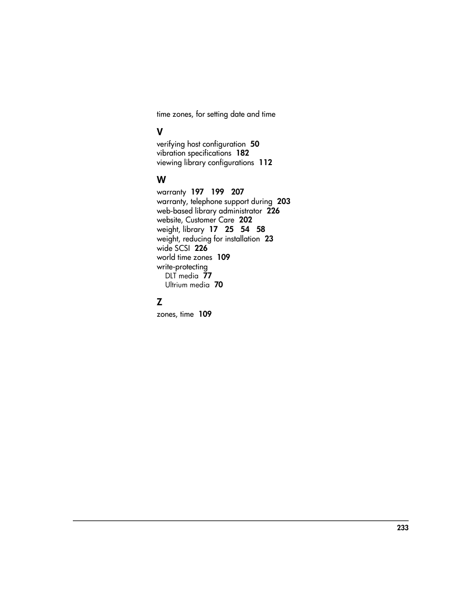 HP Surestore 10.100 Tape Library User Manual | Page 235 / 238