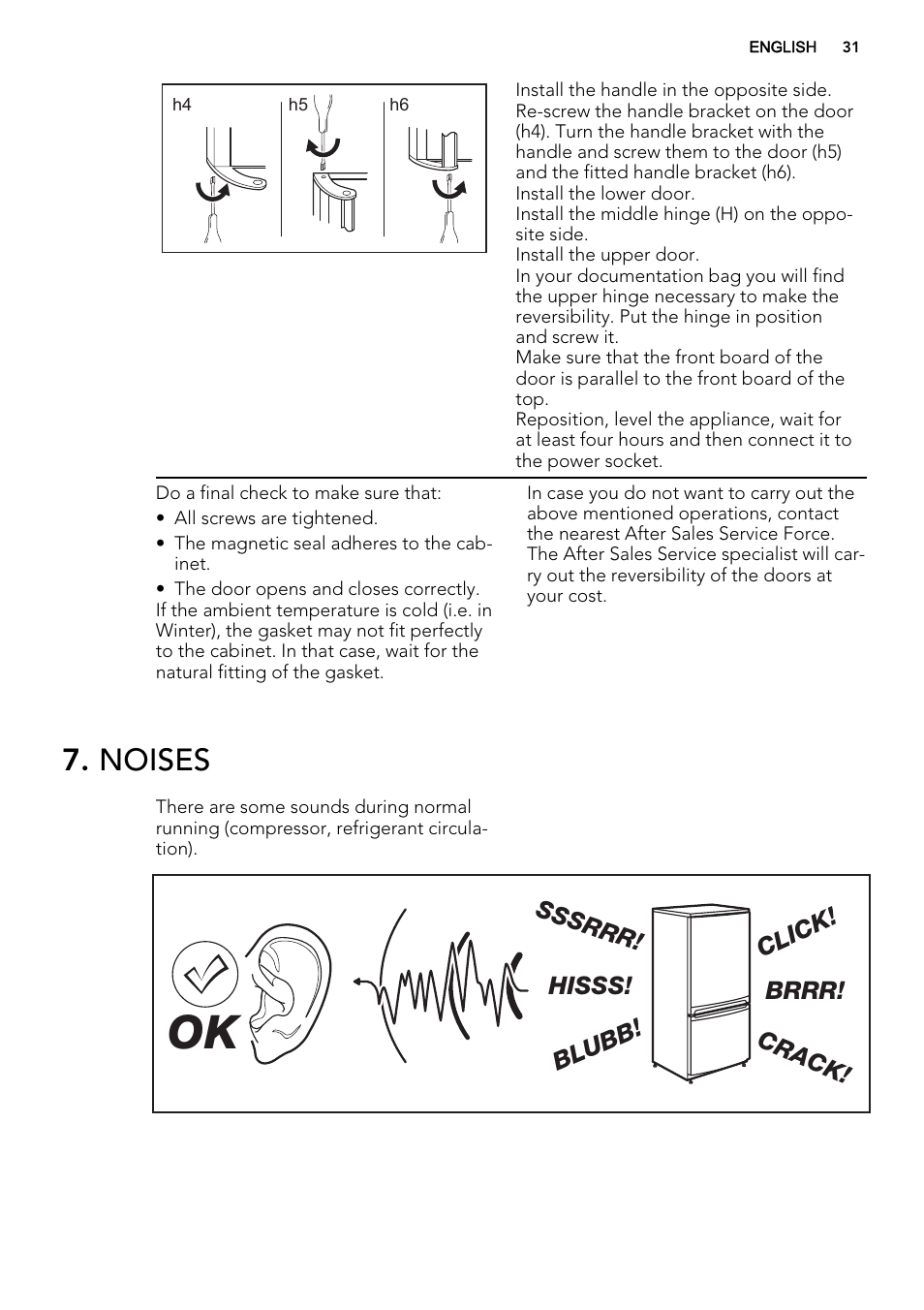 Noises | AEG S74300DSM0 User Manual | Page 31 / 72