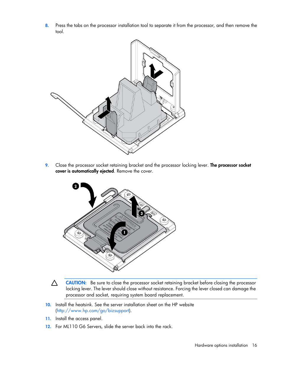 HP ProLiant ML110 G6 Server User Manual | Page 16 / 109