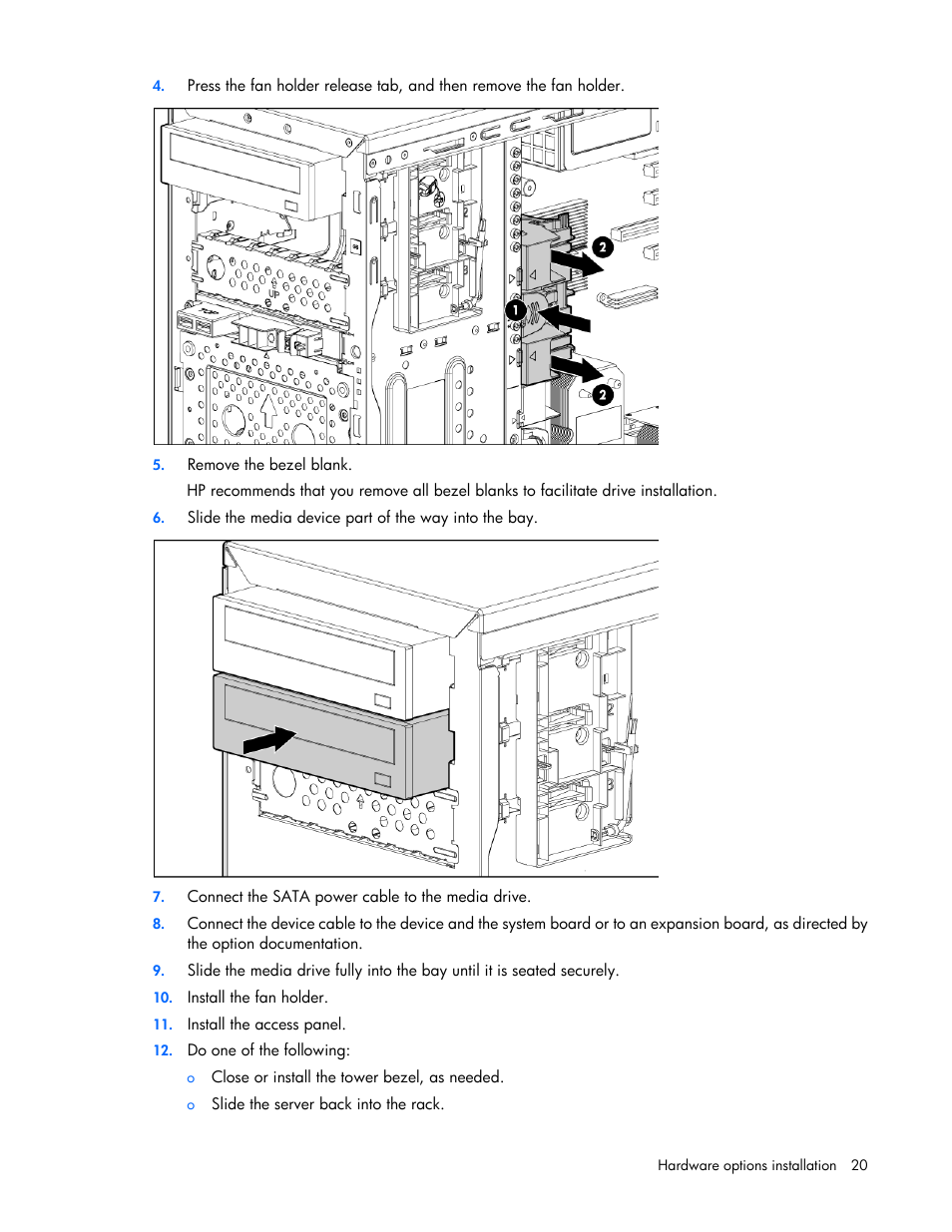 HP ProLiant ML110 G6 Server User Manual | Page 20 / 109