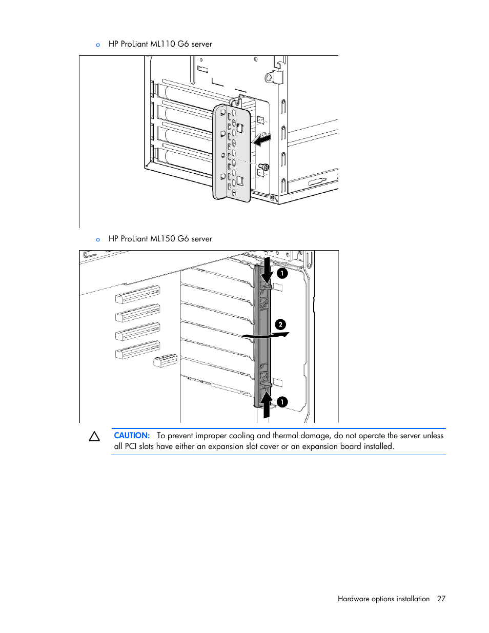 HP ProLiant ML110 G6 Server User Manual | Page 27 / 109
