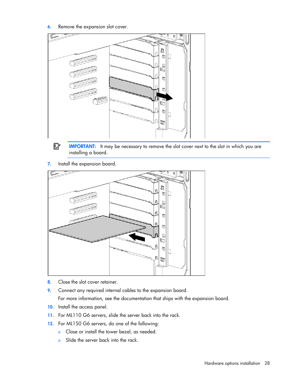 HP ProLiant ML110 G6 Server User Manual | Page 28 / 109