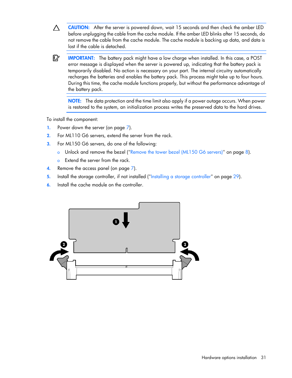 HP ProLiant ML110 G6 Server User Manual | Page 31 / 109