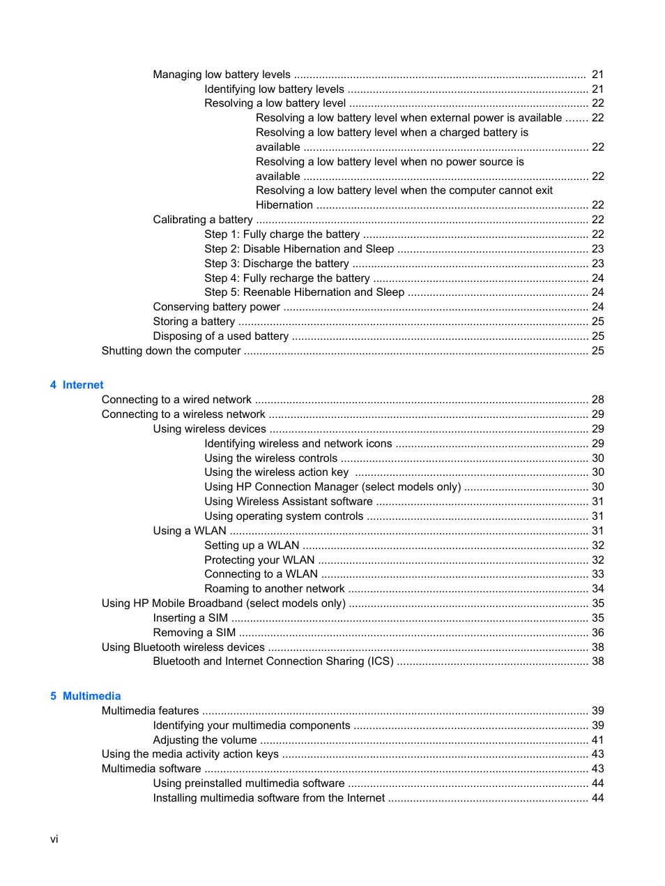 HP Mini 210-1020EH PC User Manual | Page 6 / 93