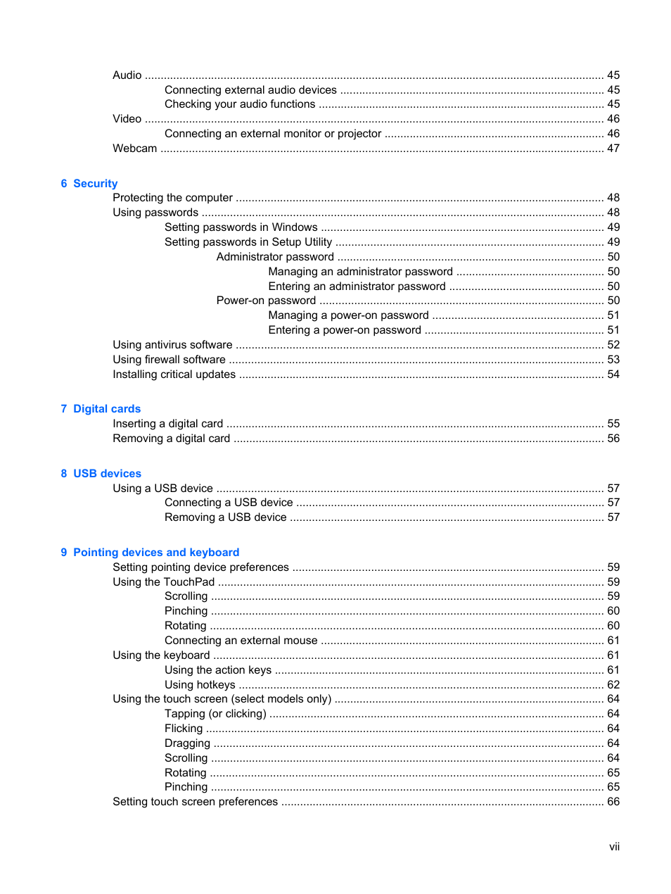 HP Mini 210-1020EH PC User Manual | Page 7 / 93