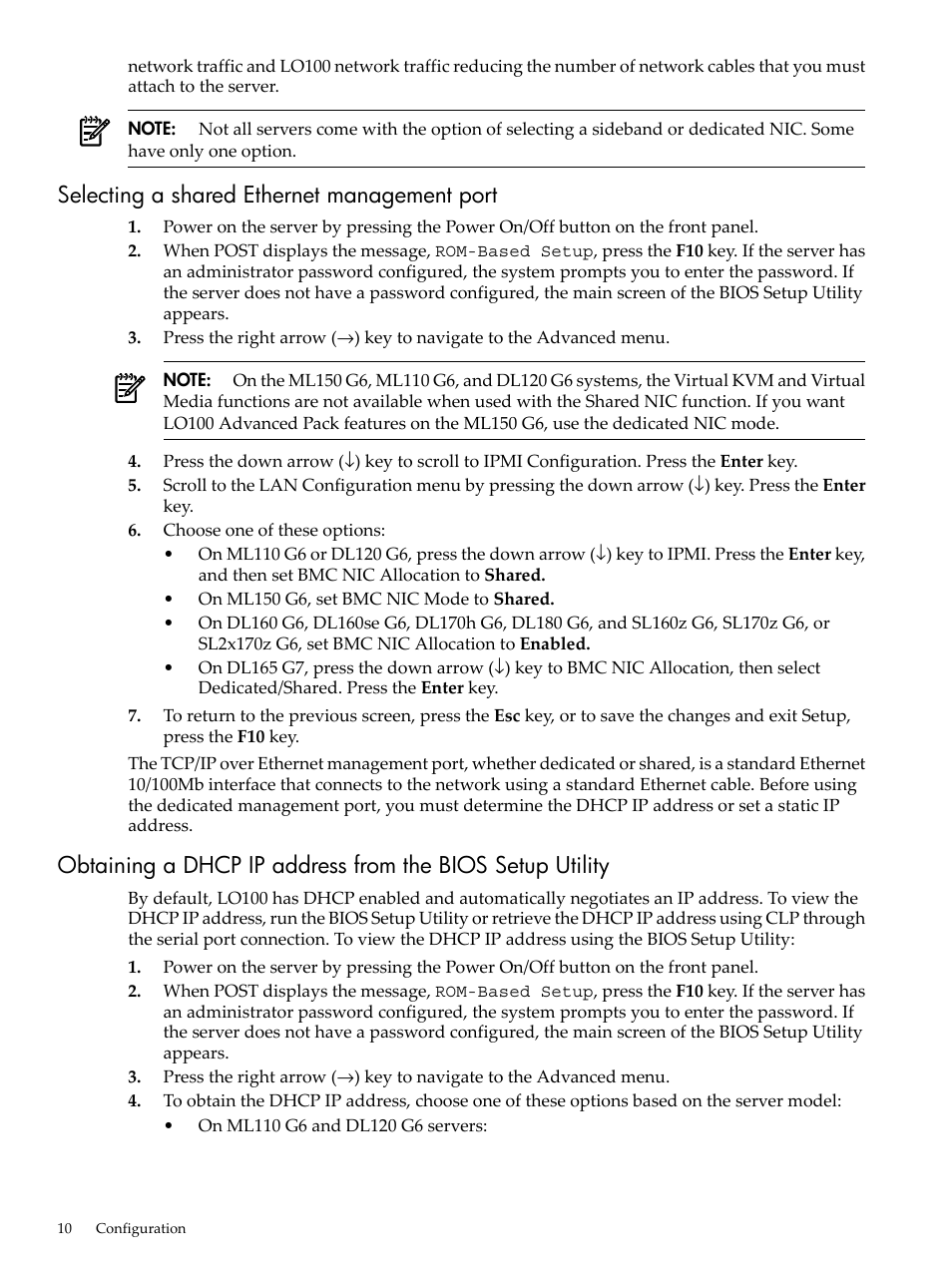 Selecting a shared ethernet management port | HP Lights-Out 100 Remote Management User Manual | Page 10 / 62