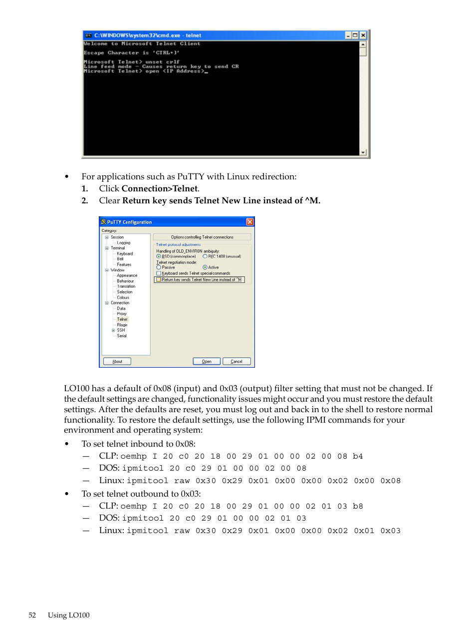 HP Lights-Out 100 Remote Management User Manual | Page 52 / 62