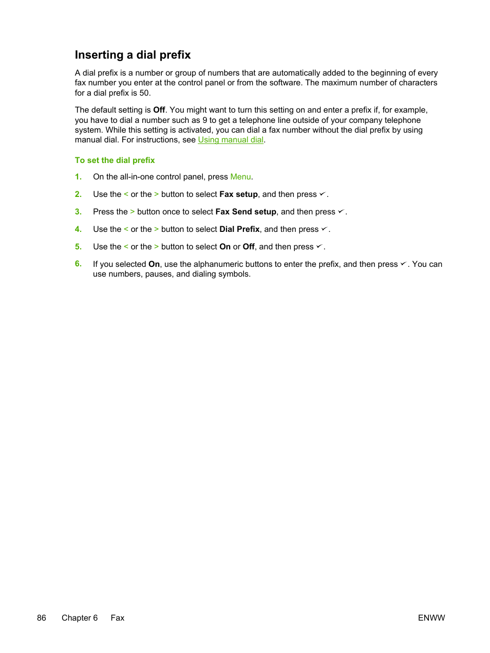 Inserting a dial prefix | HP LaserJet 3055 User Manual | Page 104 / 430