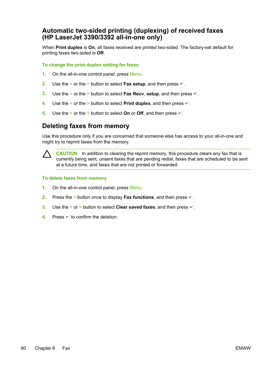 Deleting faxes from memory, For more information, see | HP LaserJet 3055 User Manual | Page 108 / 430