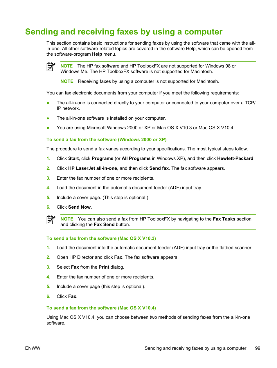 Sending and receiving faxes by using a computer | HP LaserJet 3055 User Manual | Page 117 / 430