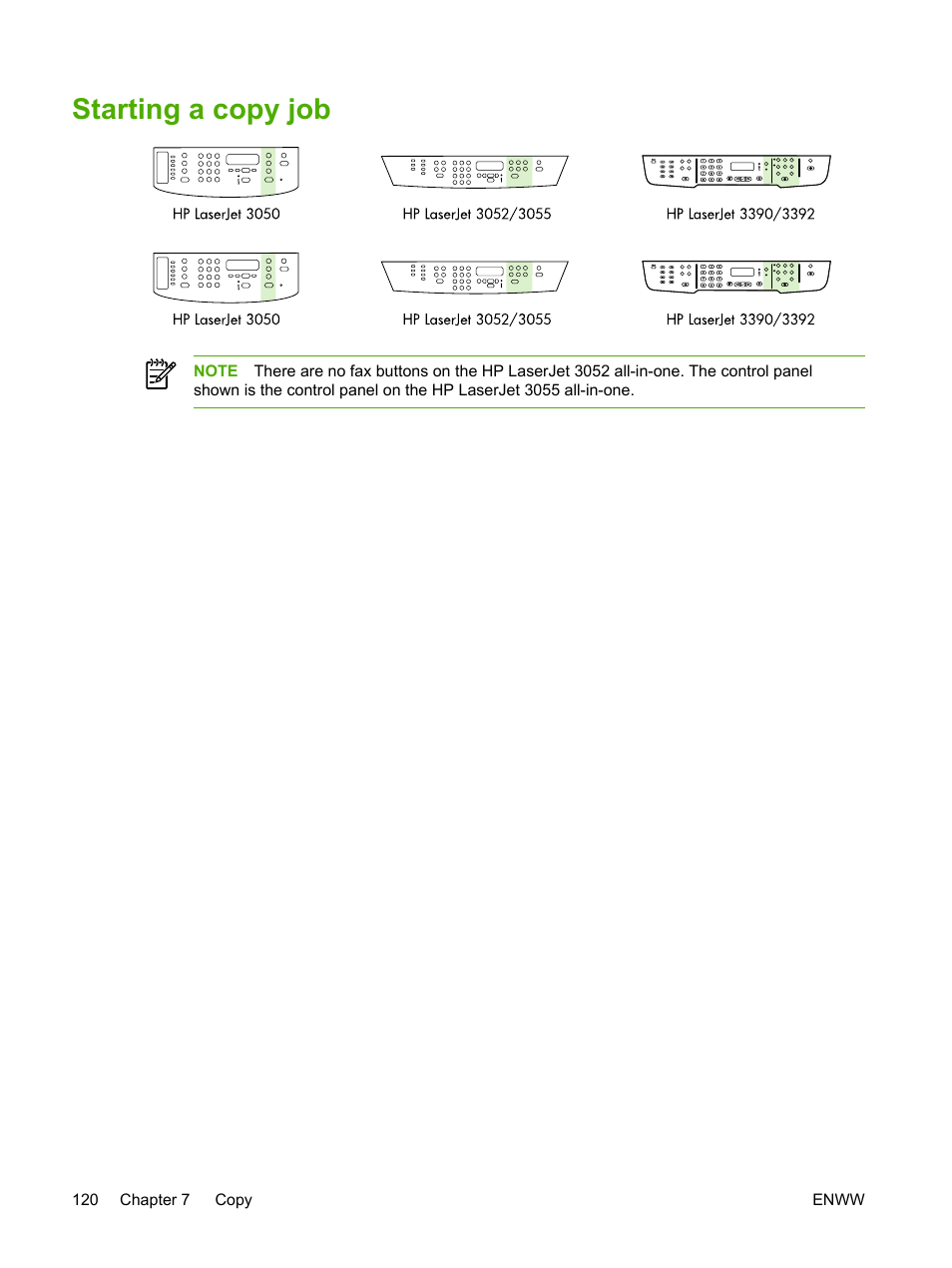 Starting a copy job | HP LaserJet 3055 User Manual | Page 138 / 430