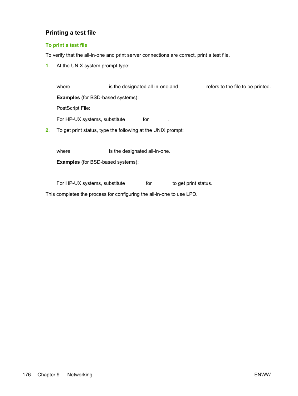 Printing a test file | HP LaserJet 3055 User Manual | Page 194 / 430