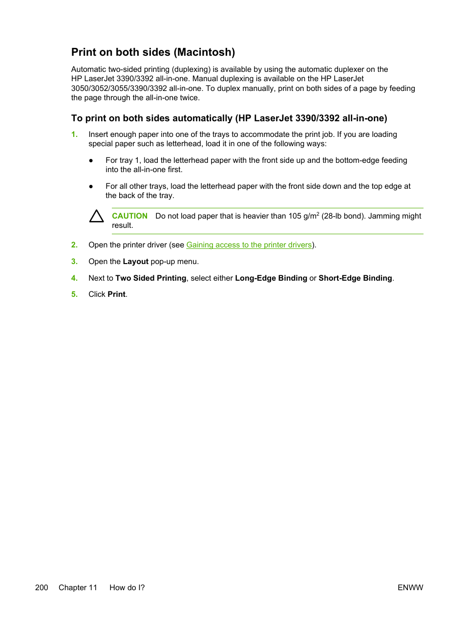 Print on both sides (macintosh) | HP LaserJet 3055 User Manual | Page 218 / 430