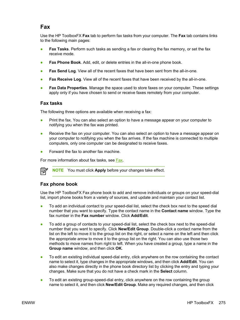 Fax tasks, Fax phone book, Fax tasks fax phone book | HP LaserJet 3055 User Manual | Page 293 / 430