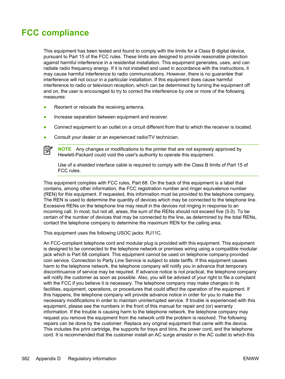 Fcc compliance | HP LaserJet 3055 User Manual | Page 400 / 430