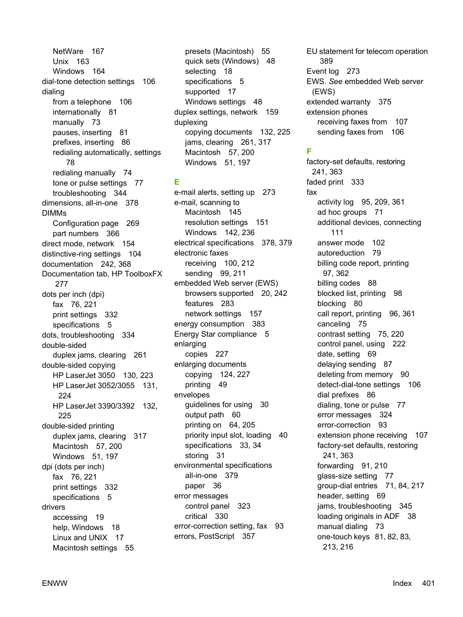 HP LaserJet 3055 User Manual | Page 419 / 430