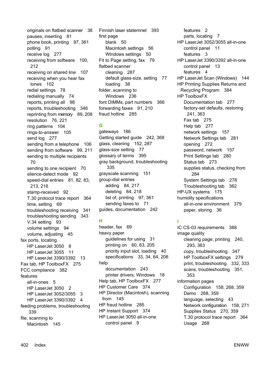 HP LaserJet 3055 User Manual | Page 420 / 430