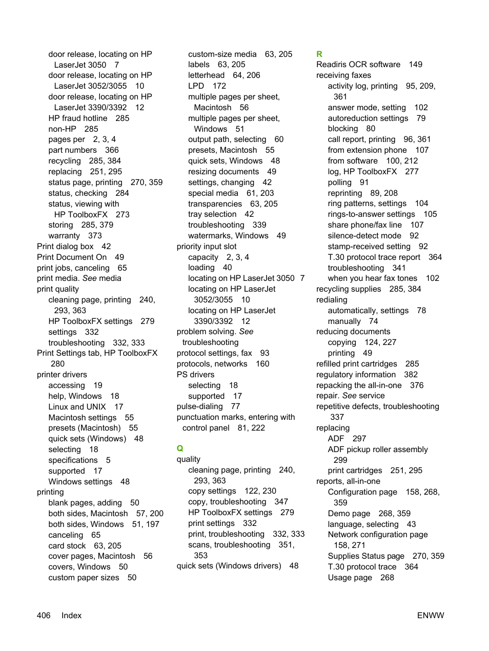 HP LaserJet 3055 User Manual | Page 424 / 430