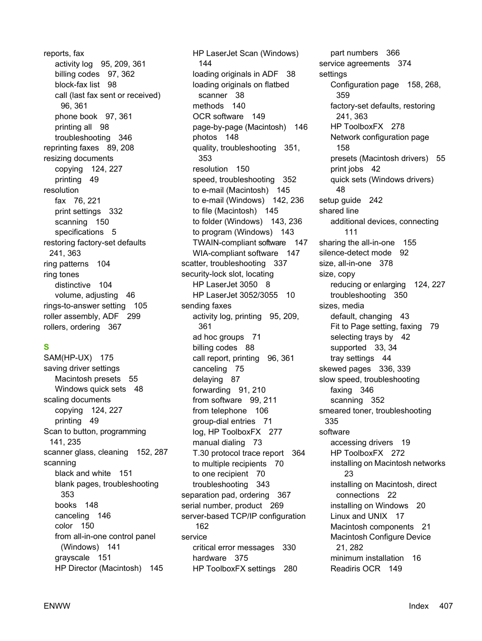 HP LaserJet 3055 User Manual | Page 425 / 430