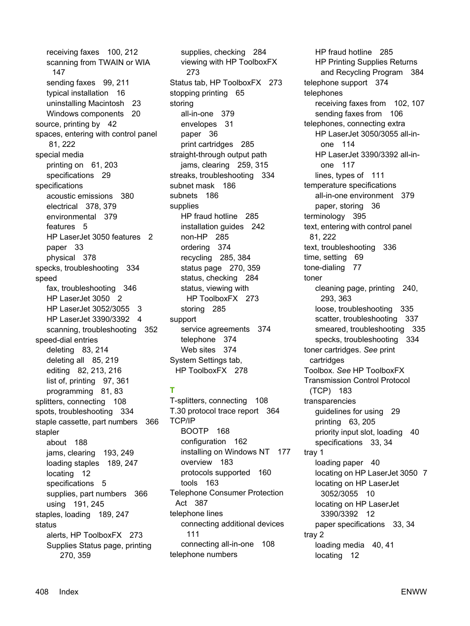 HP LaserJet 3055 User Manual | Page 426 / 430