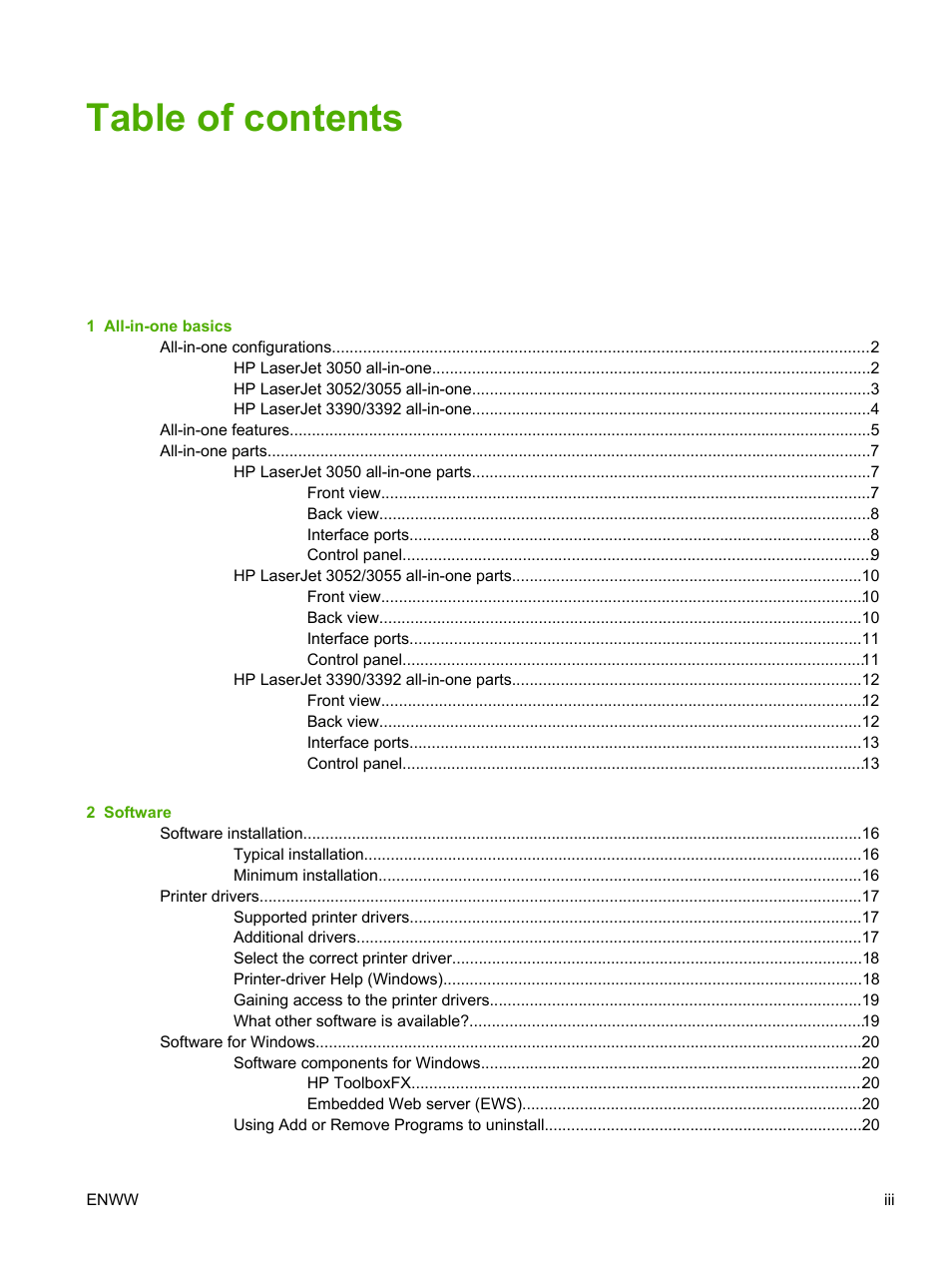 HP LaserJet 3055 User Manual | Page 5 / 430