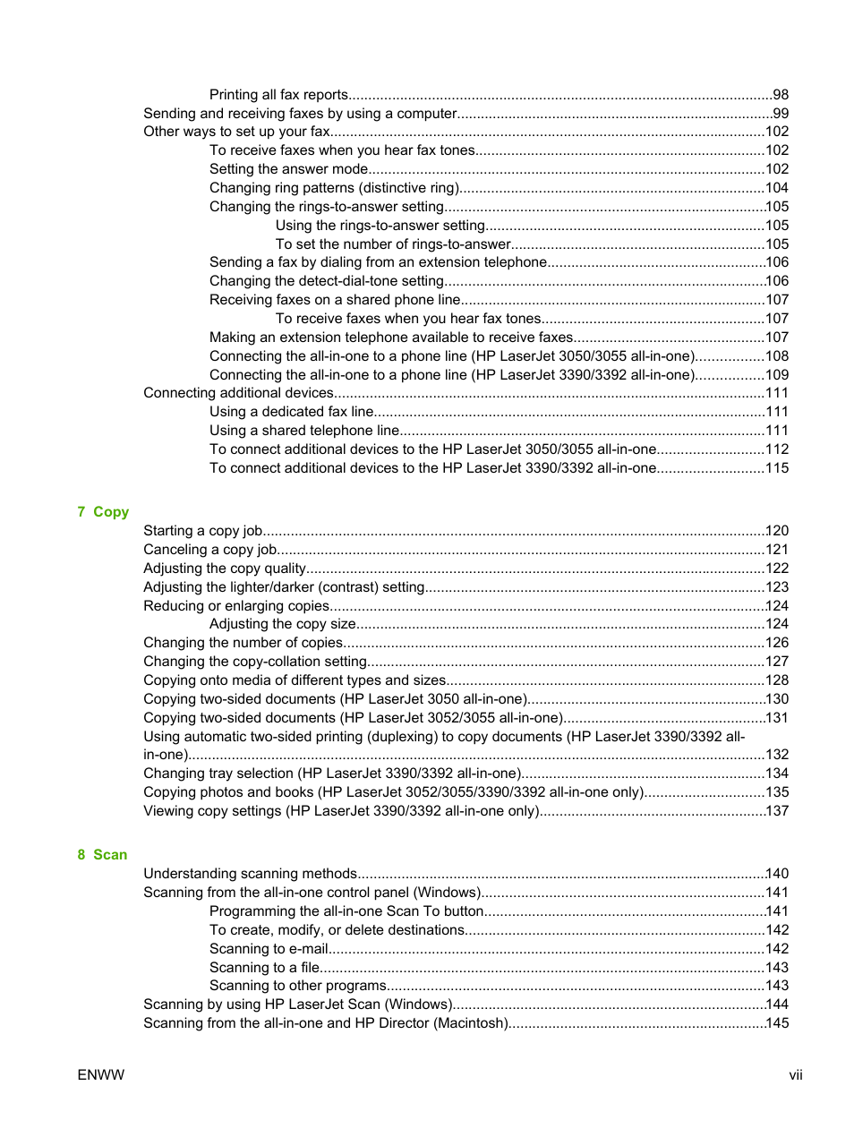 HP LaserJet 3055 User Manual | Page 9 / 430