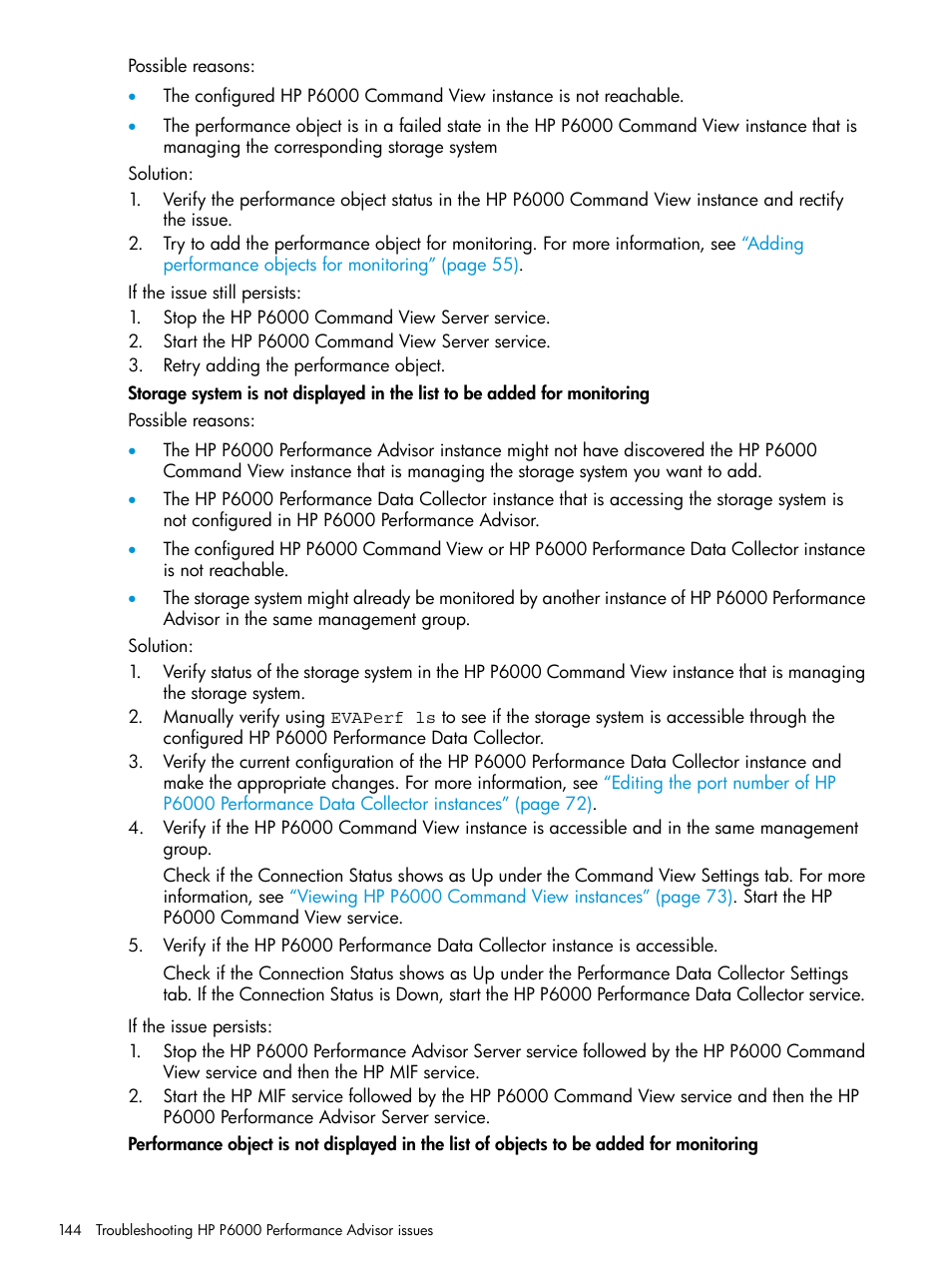 HP P6000 Performance Advisor Software User Manual | Page 144 / 186