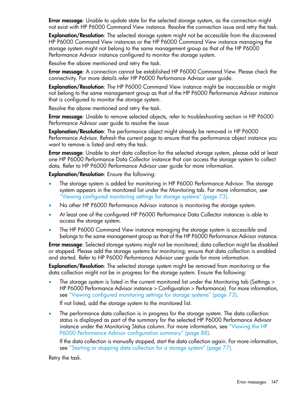 HP P6000 Performance Advisor Software User Manual | Page 147 / 186