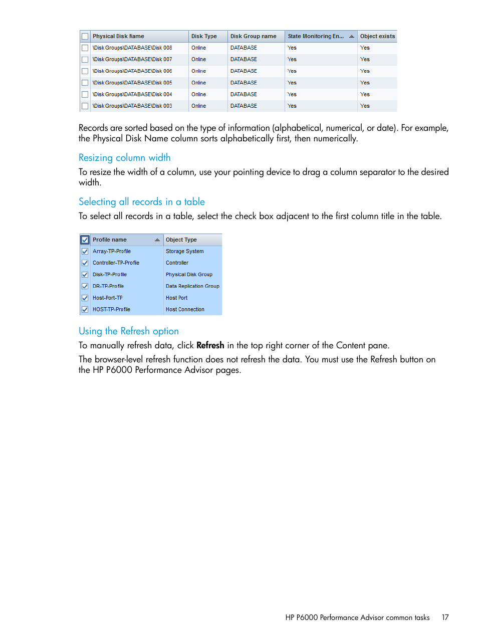 HP P6000 Performance Advisor Software User Manual | Page 17 / 186
