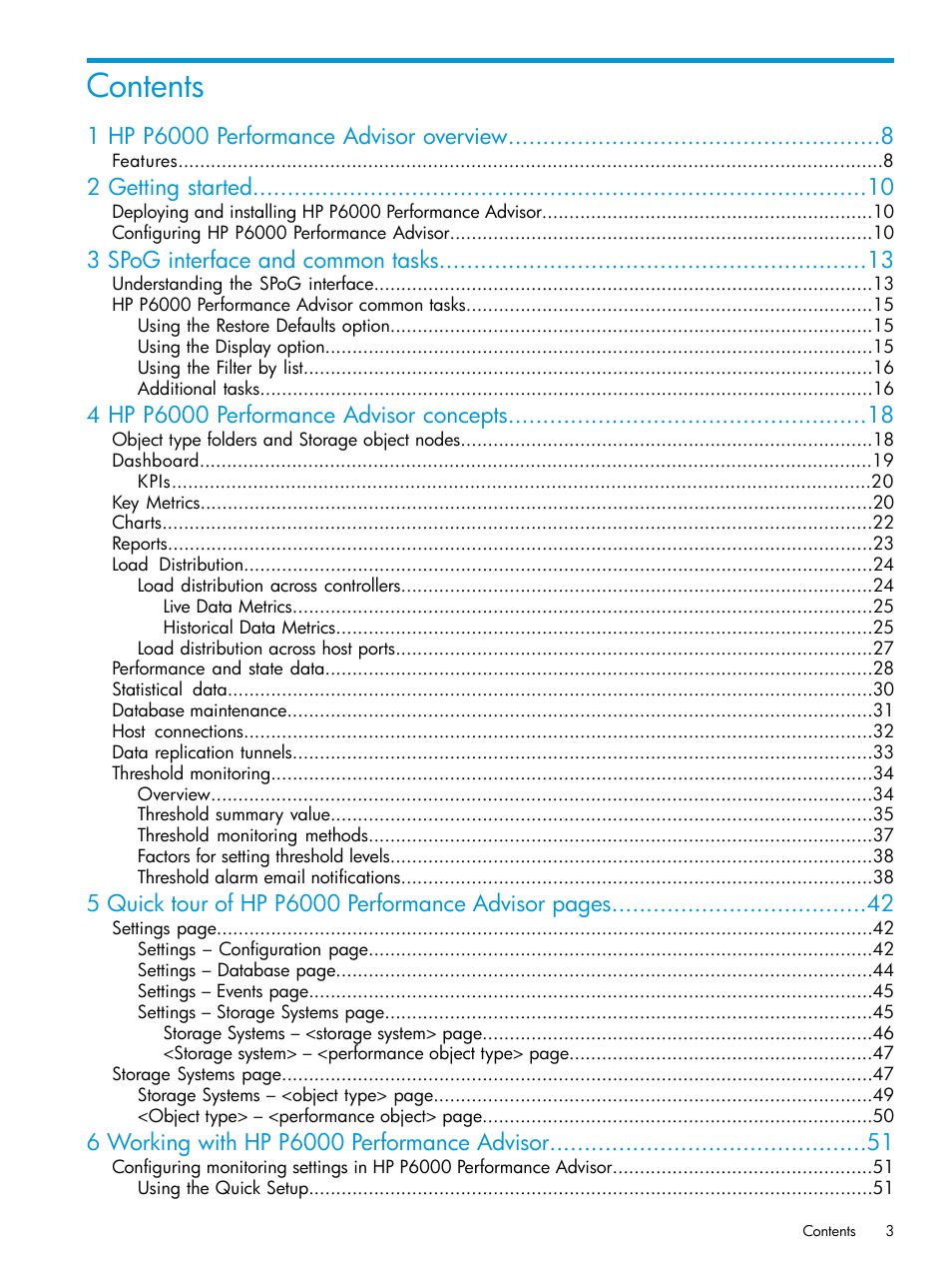 HP P6000 Performance Advisor Software User Manual | Page 3 / 186