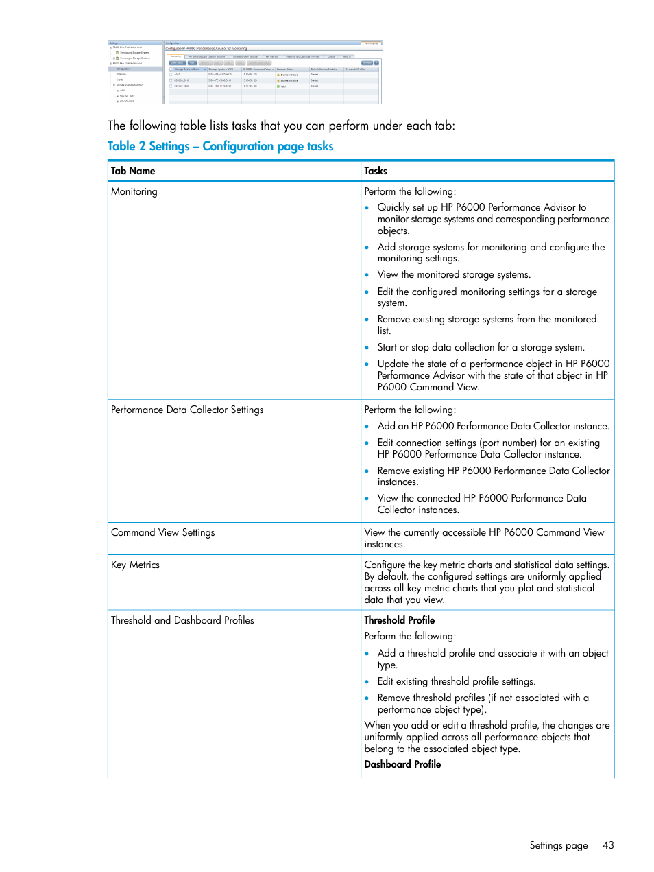 HP P6000 Performance Advisor Software User Manual | Page 43 / 186