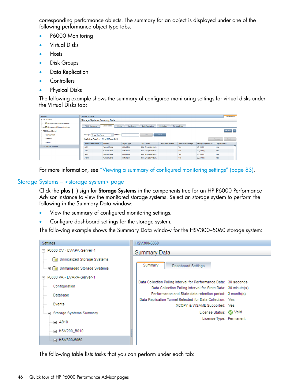 HP P6000 Performance Advisor Software User Manual | Page 46 / 186