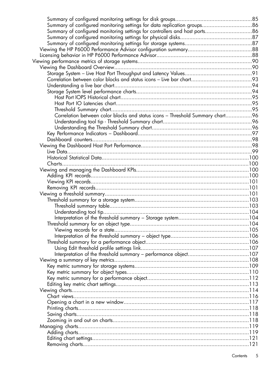 HP P6000 Performance Advisor Software User Manual | Page 5 / 186