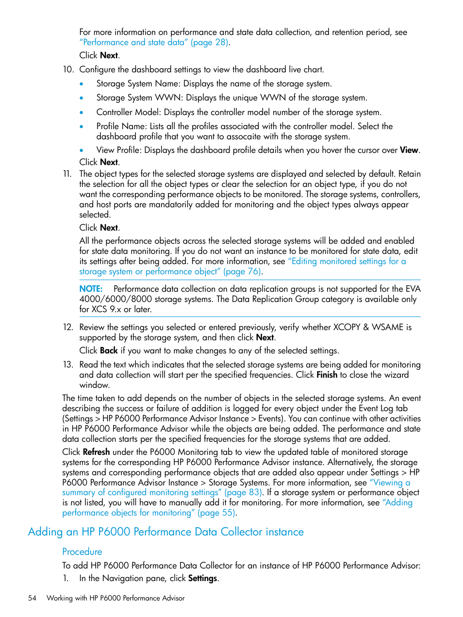 HP P6000 Performance Advisor Software User Manual | Page 54 / 186