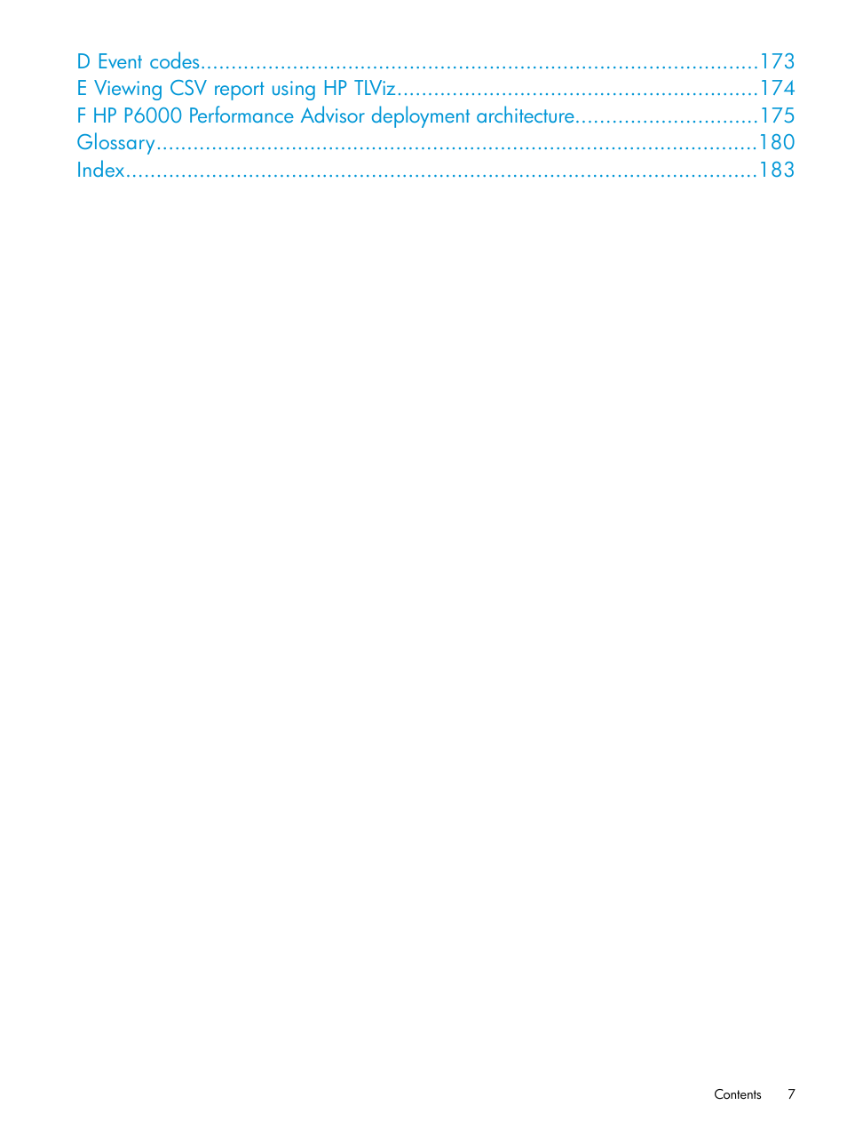 HP P6000 Performance Advisor Software User Manual | Page 7 / 186