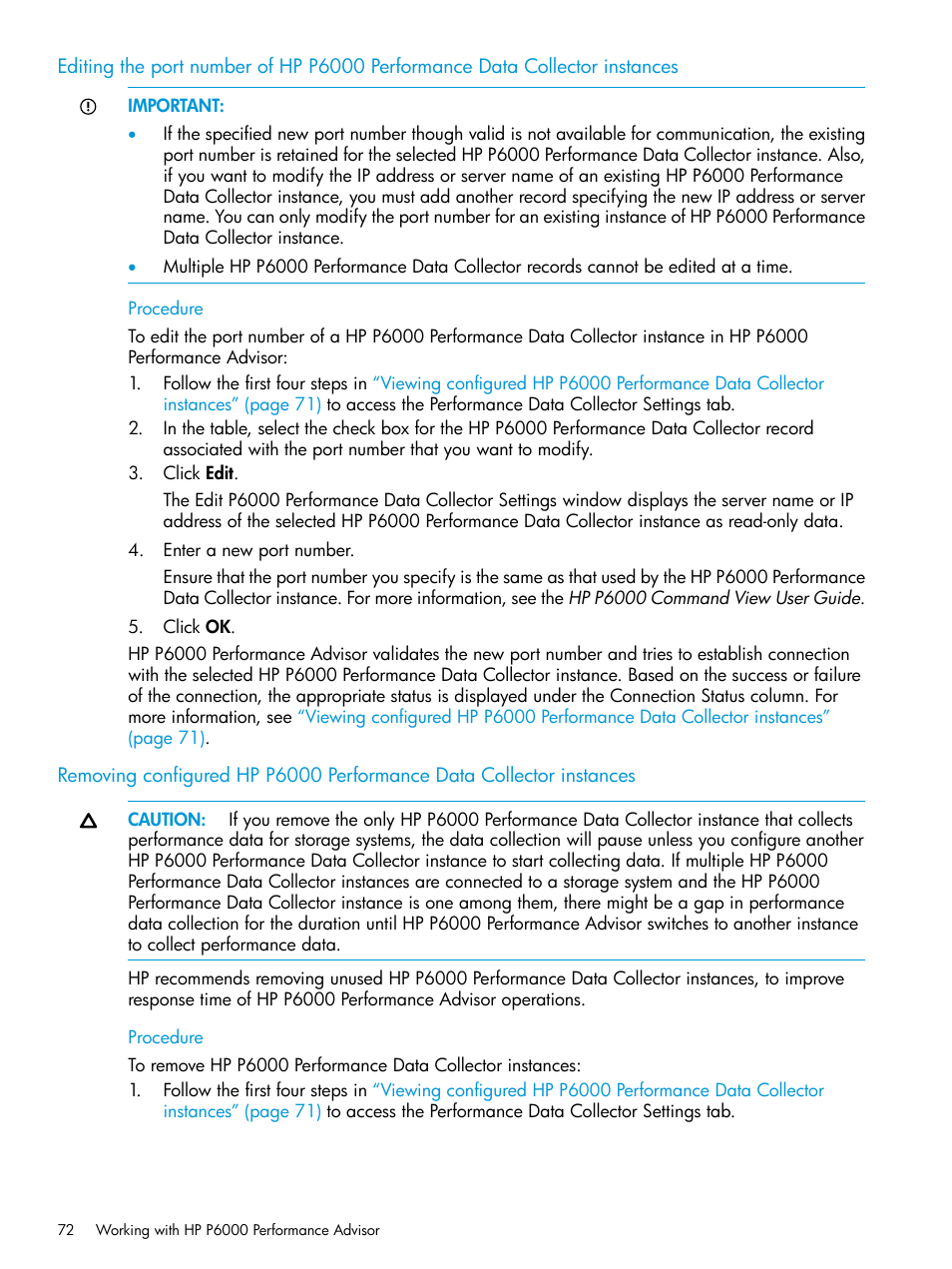 HP P6000 Performance Advisor Software User Manual | Page 72 / 186