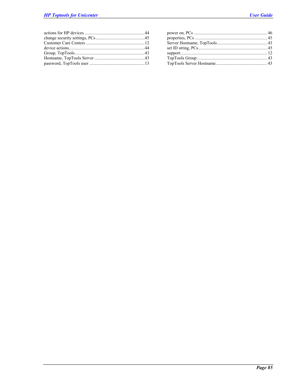HP TopTools User Manual | Page 85 / 85