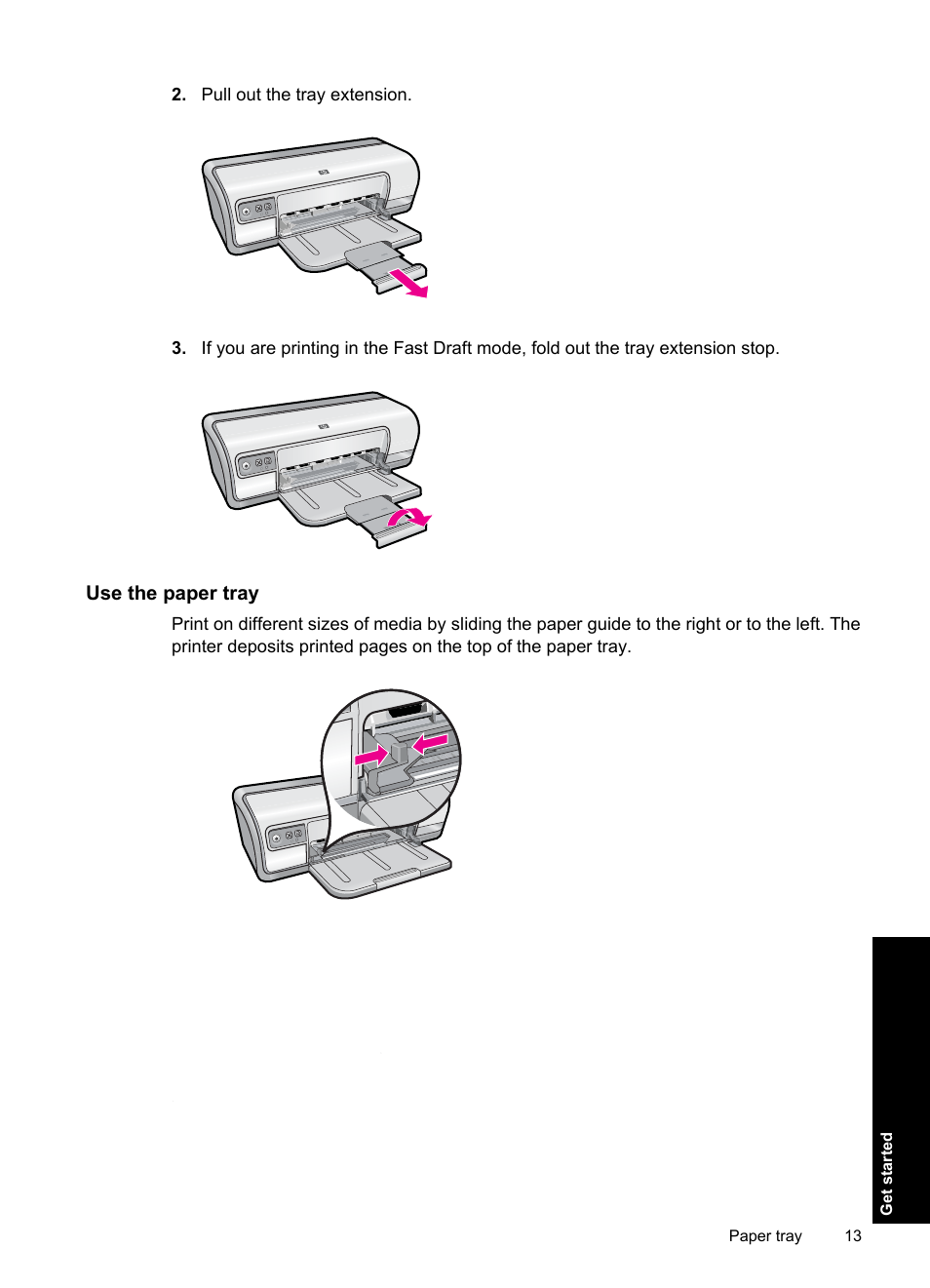 Use the paper tray | HP Deskjet Ink Advantage D730 Printer User Manual | Page 15 / 122