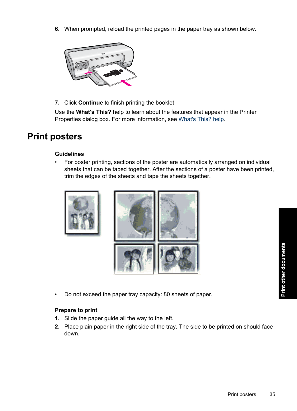 Print posters, Posters | HP Deskjet Ink Advantage D730 Printer User Manual | Page 37 / 122