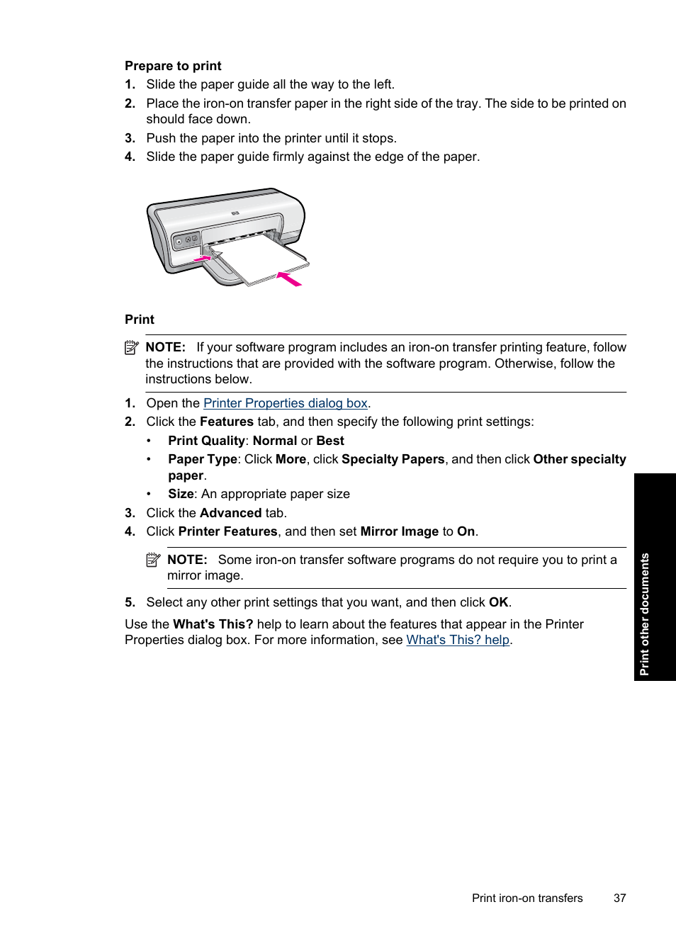 HP Deskjet Ink Advantage D730 Printer User Manual | Page 39 / 122