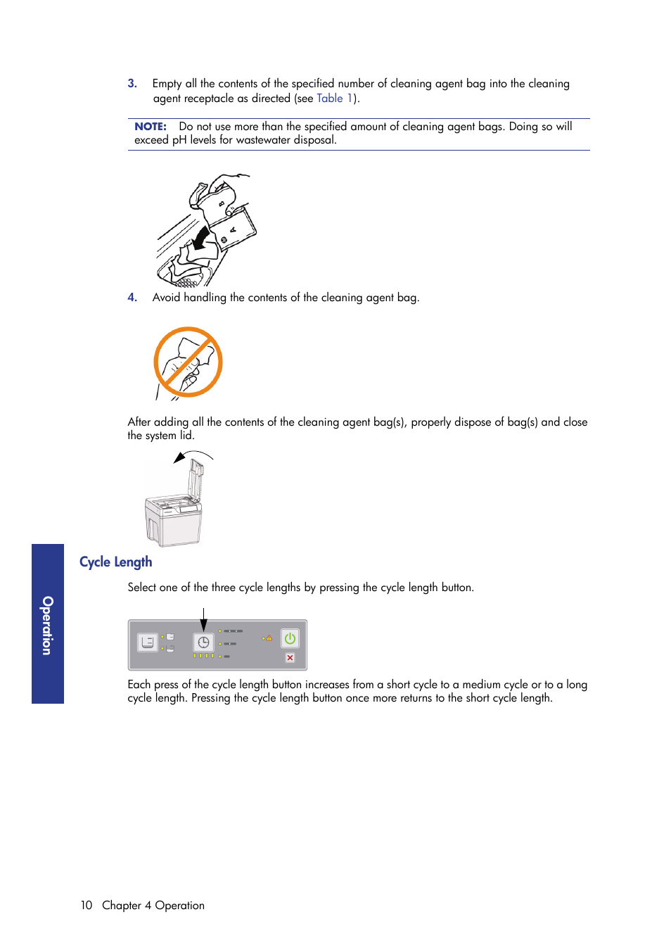 Cycle length, Op era tio n | HP Designjet 3D Printer series User Manual | Page 14 / 30