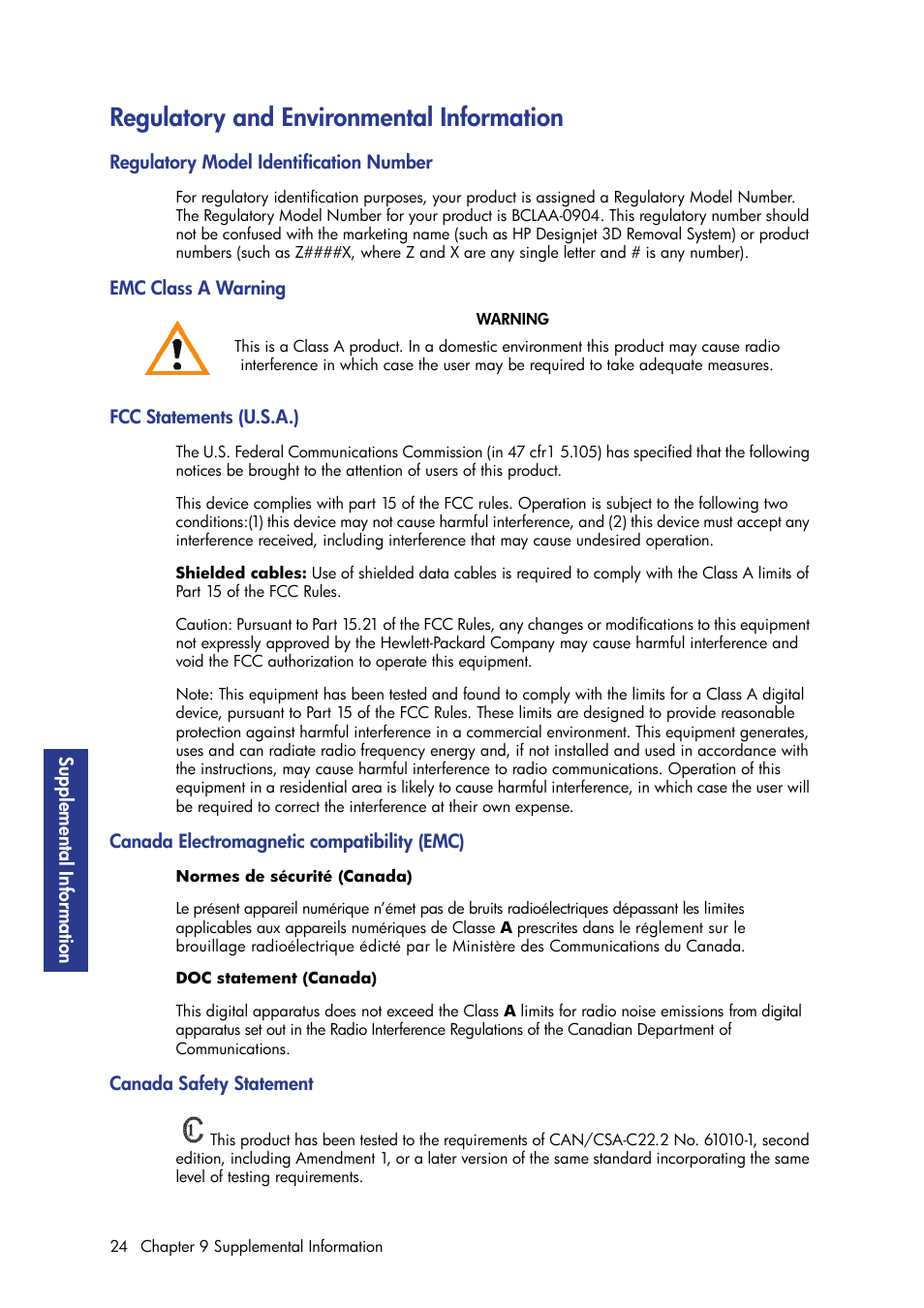 Regulatory and environmental information | HP Designjet 3D Printer series User Manual | Page 28 / 30