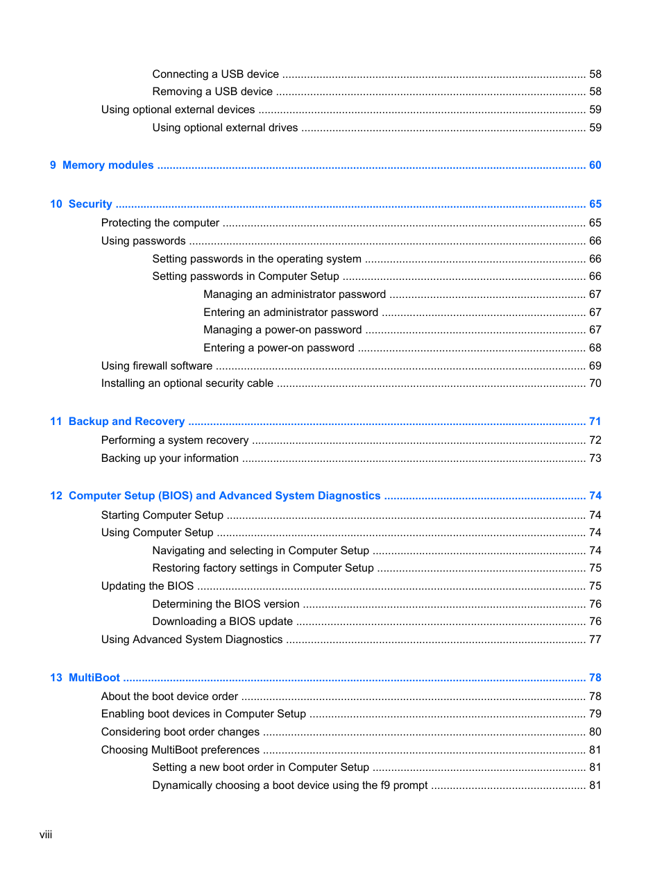 HP ProBook 4435s Notebook-PC User Manual | Page 8 / 108