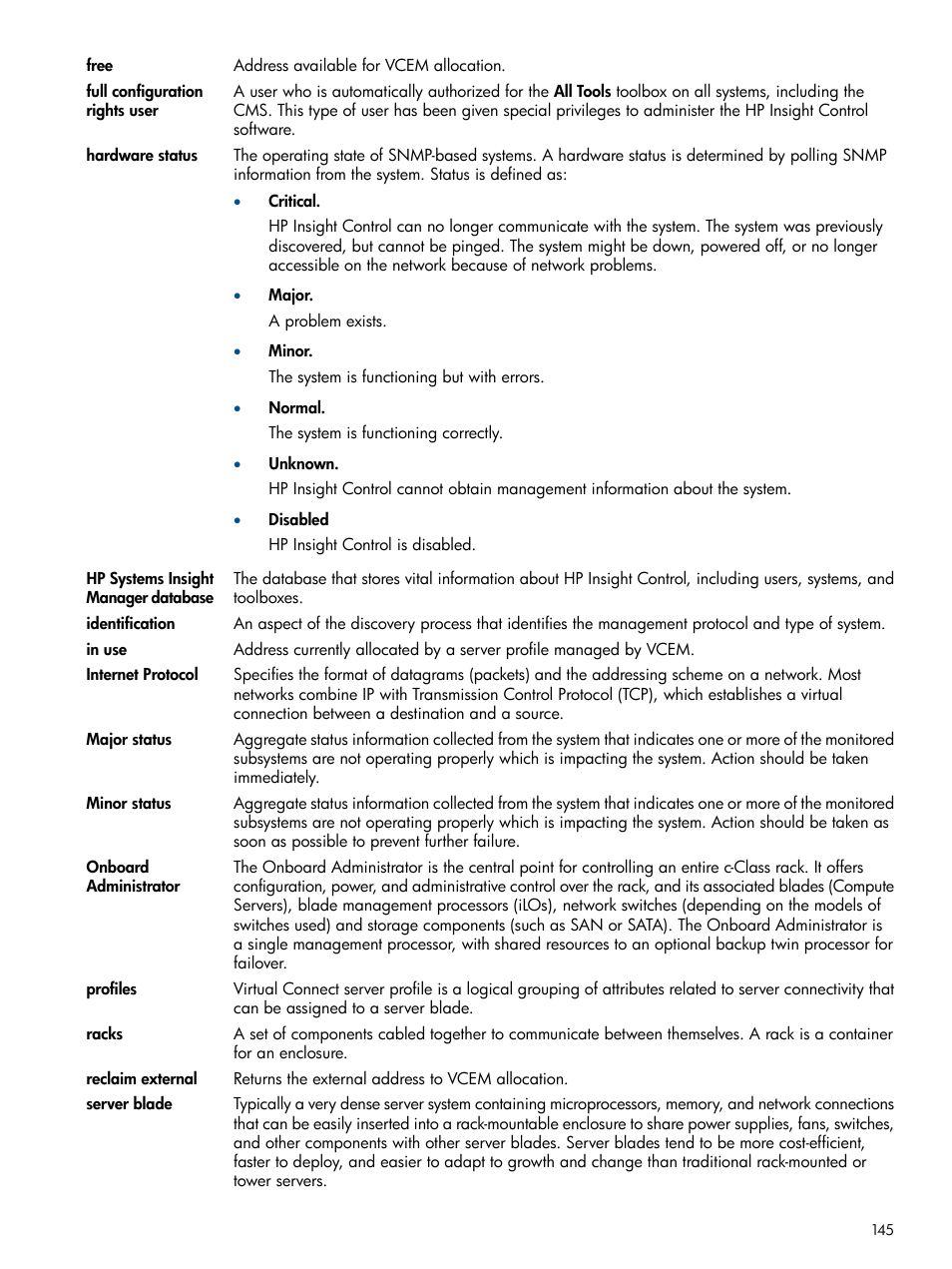 HP Insight Management-Software User Manual | Page 145 / 150