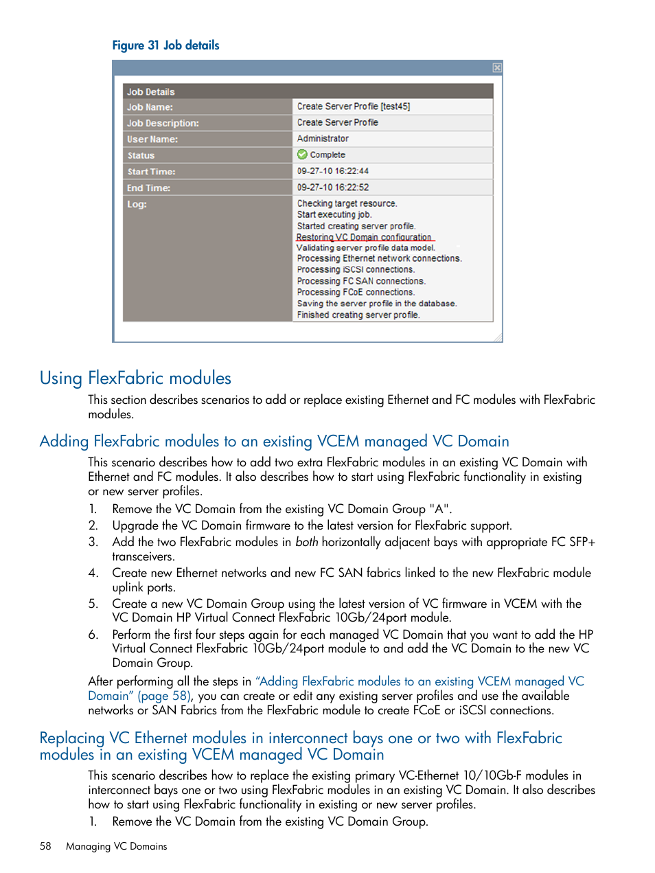 Using flexfabric modules, Figure 31 | HP Insight Management-Software User Manual | Page 58 / 150