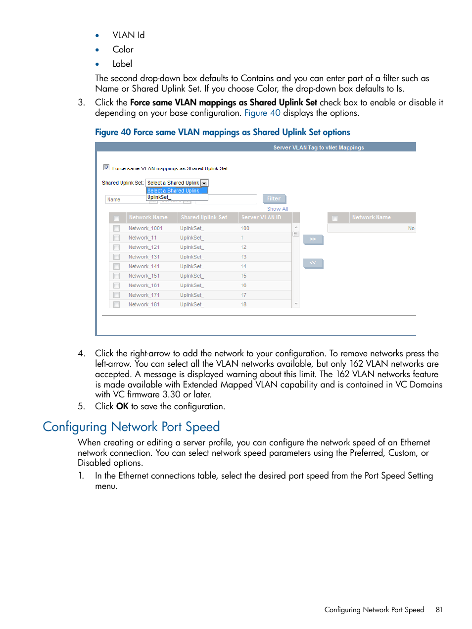 Configuring network port speed | HP Insight Management-Software User Manual | Page 81 / 150