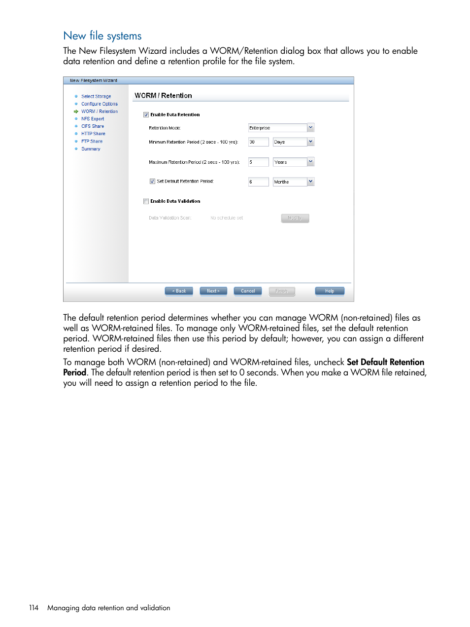 New file systems | HP StoreAll Storage User Manual | Page 114 / 165